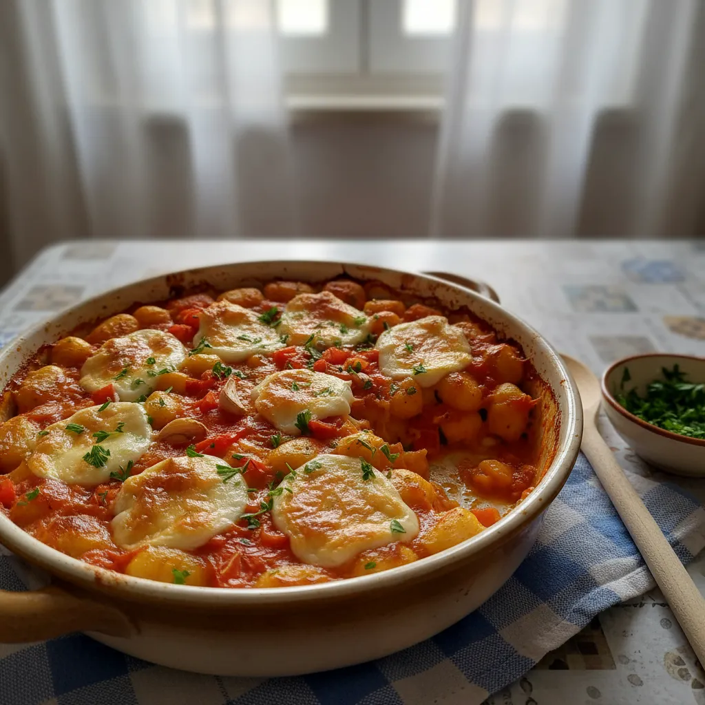 Zapečeni njoki s rajčicom i mozzarellom