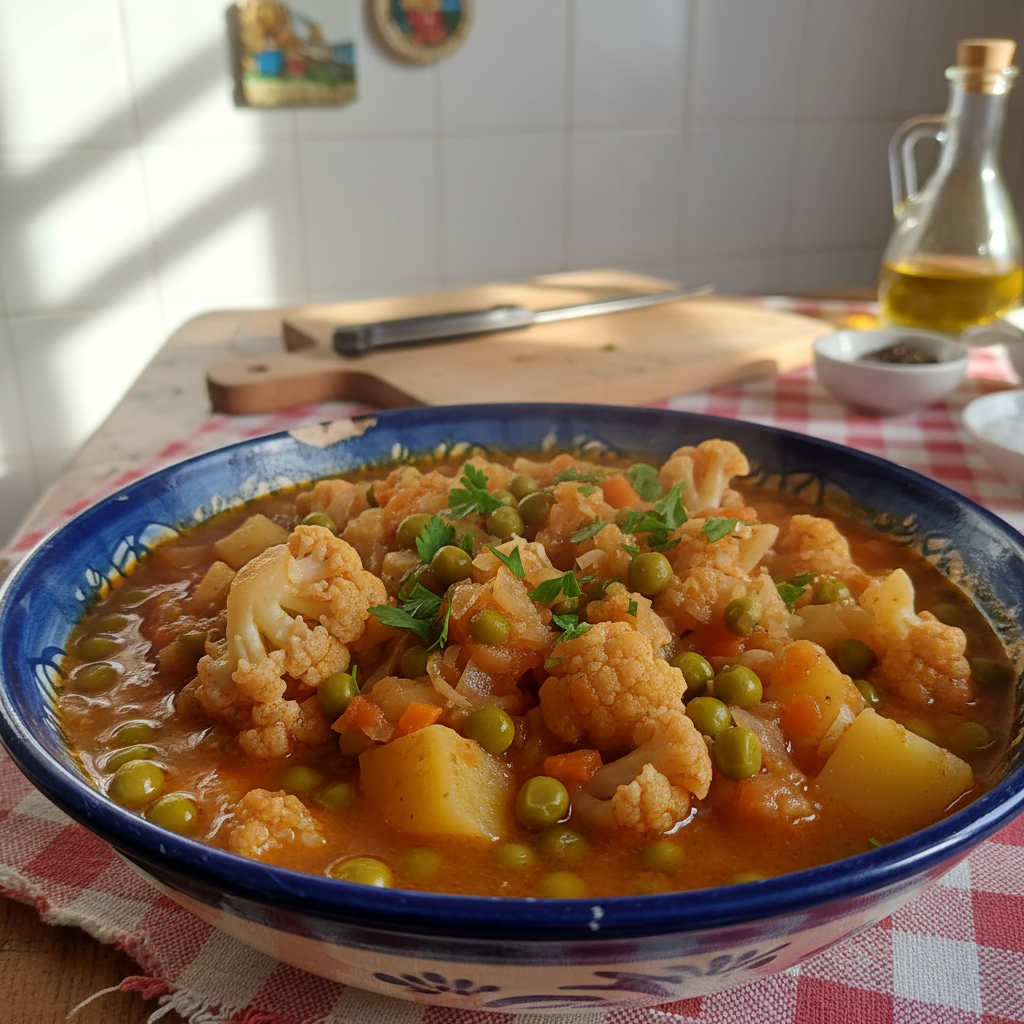 Varivo od cvjetače, graška i krumpira