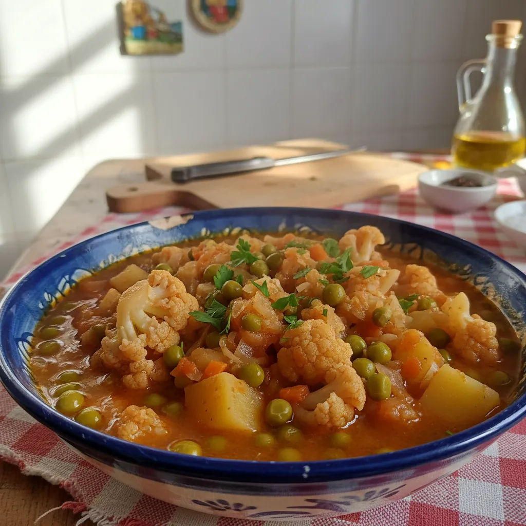 Varivo od cvjetače, graška i krumpira