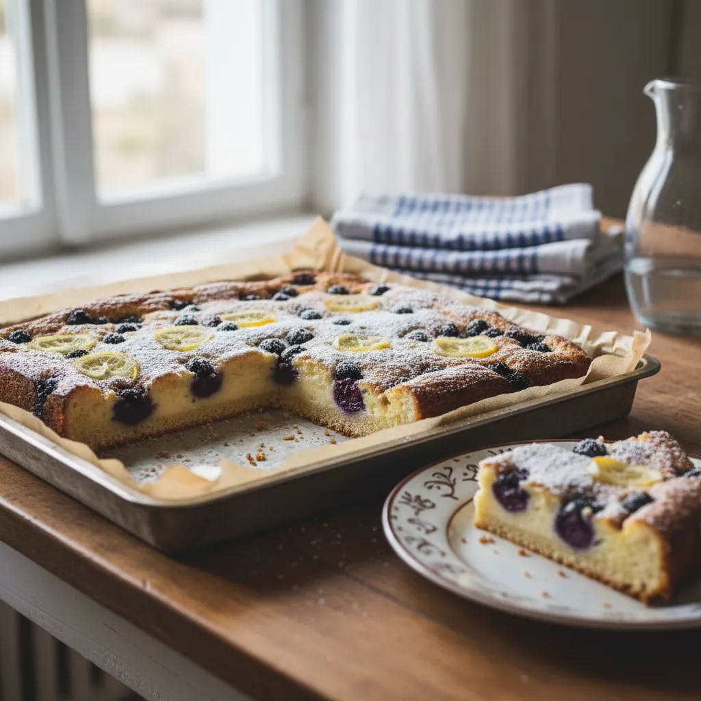 Puding kolač s borovnicama i limunom