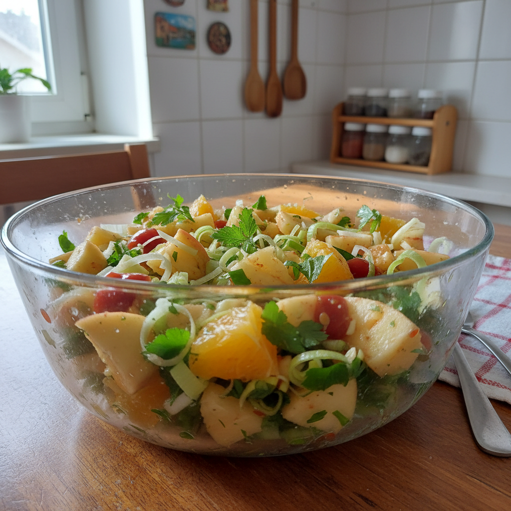 Osvježavajuća salata s mladim lukom i voćem
