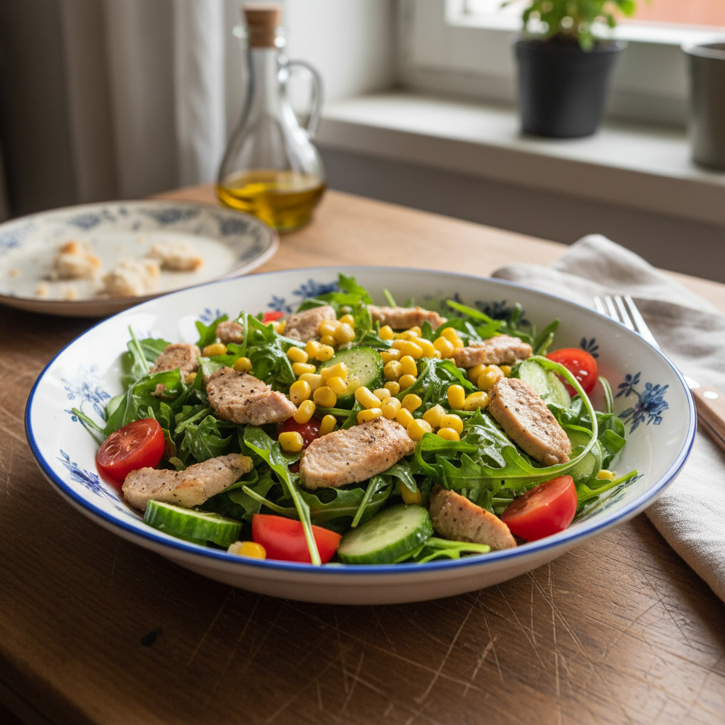 Salata s puretinom, kukuruzom i rukolom