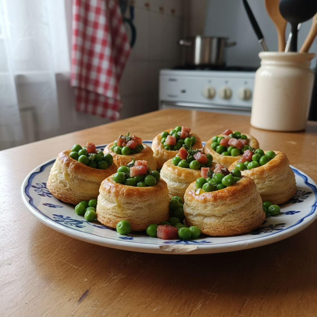 Vol-au-vent s graškom i pancetom