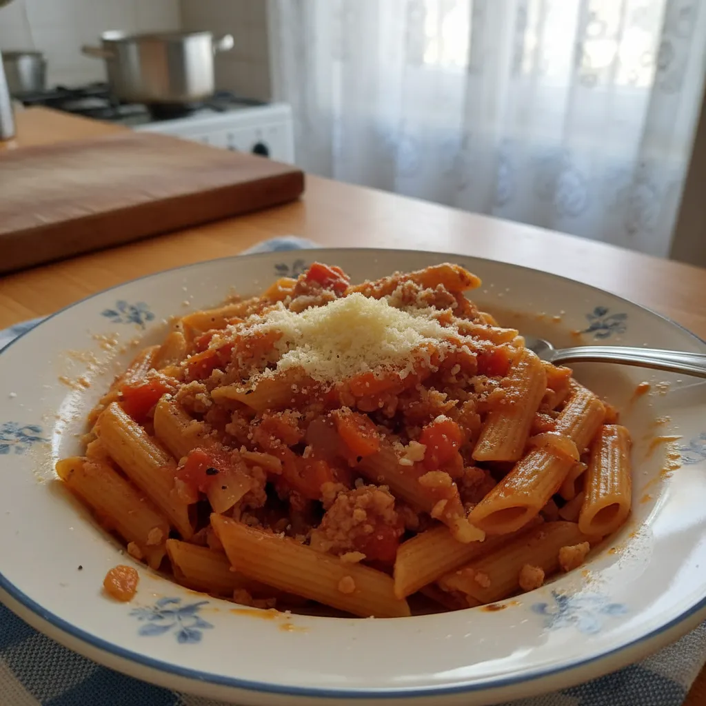 Penne s mljevenom puretinom i rajčicom