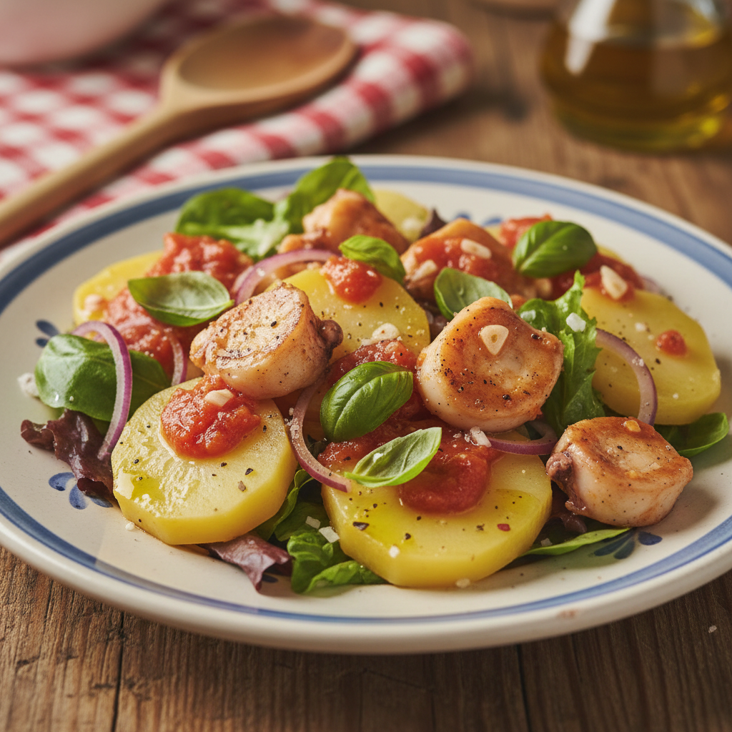 Salata od sipe s rajčicom i bosiljkom