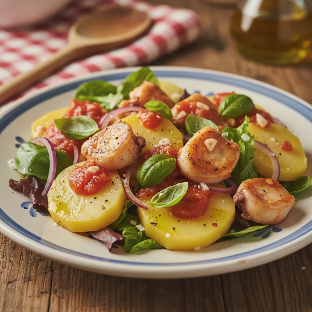 Salata od sipe s rajčicom i bosiljkom