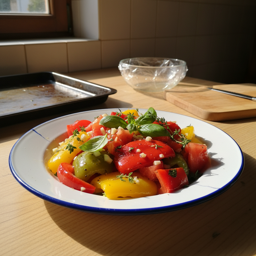 Salata od pečenih paprika i rajčica