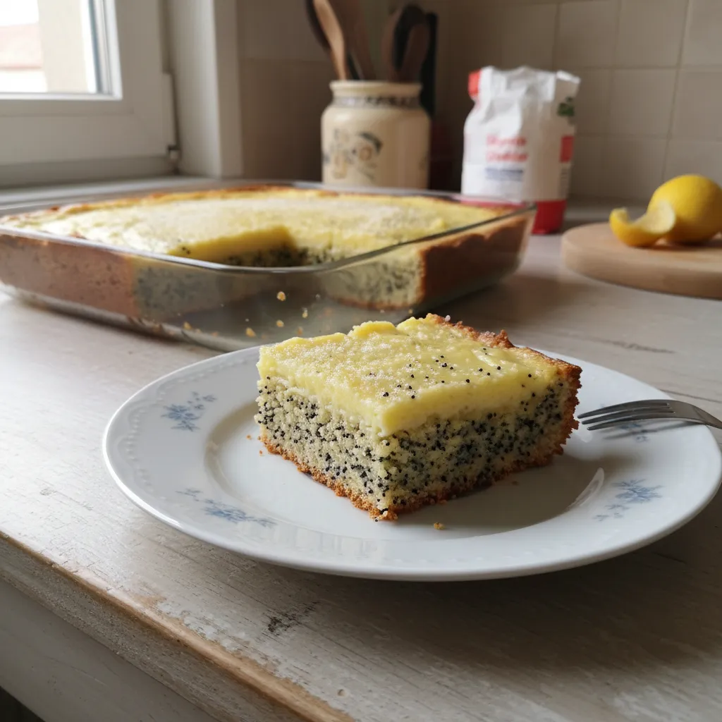 Puding kolač s limunom i makom