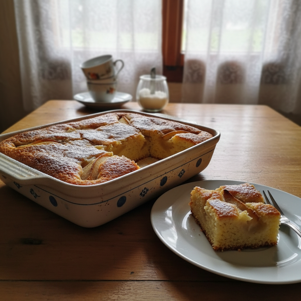 Biskvitni kolač s kruškama i vanilijom