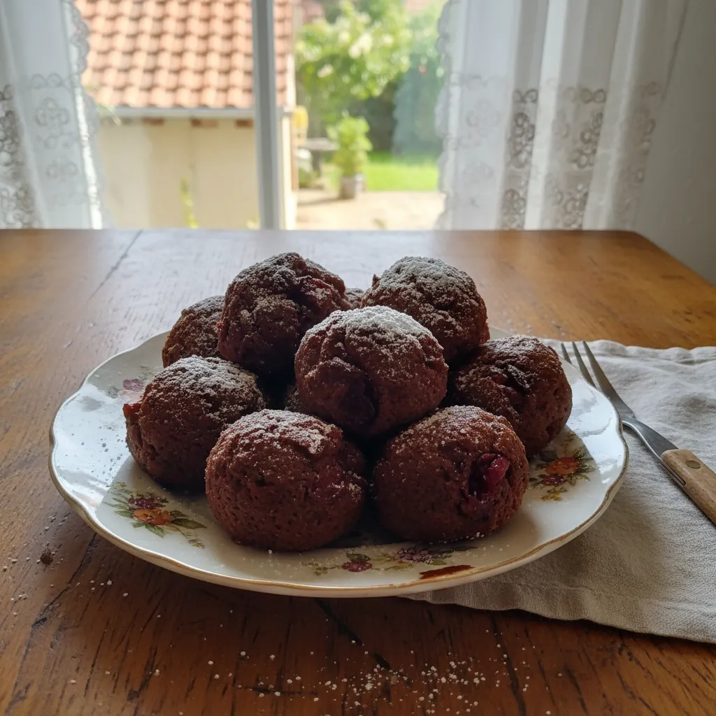 Desertne kuglice s tamnom čokoladom i višnjama