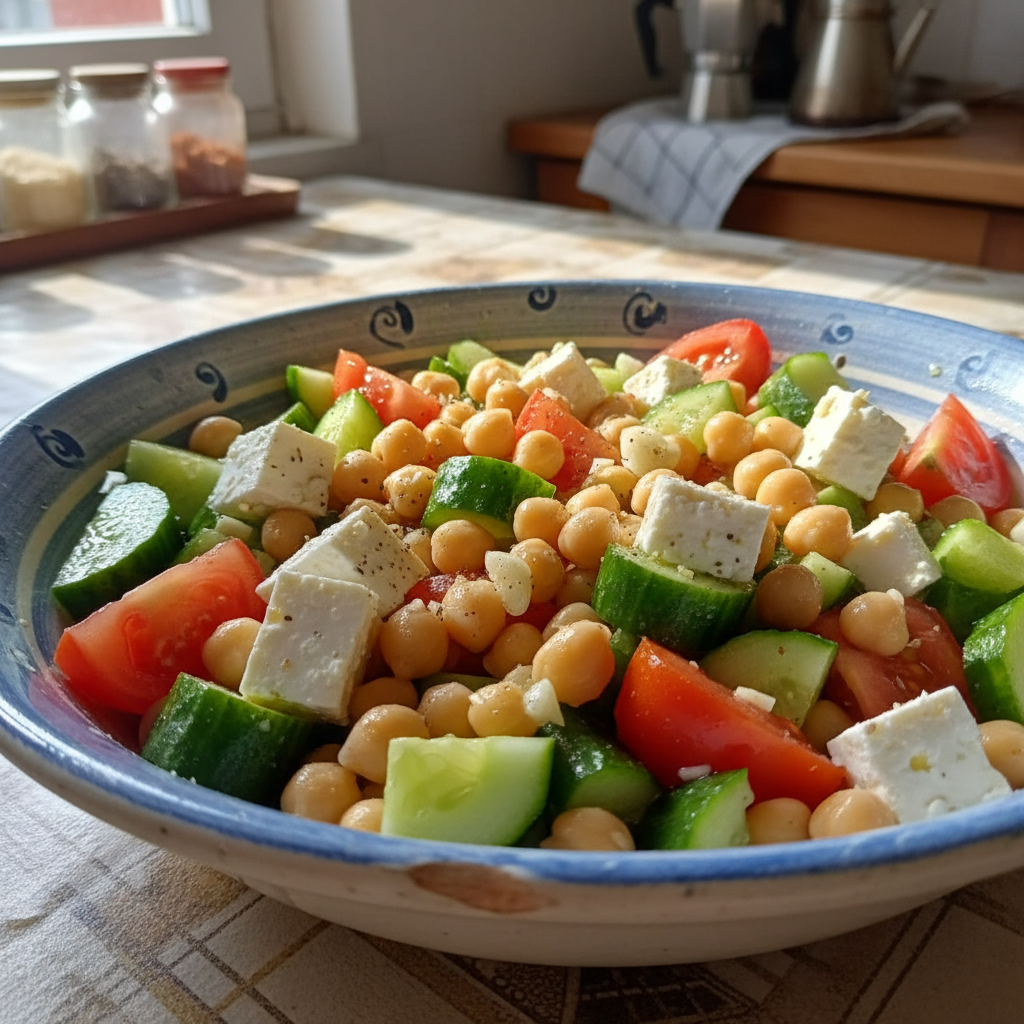 Salata od slanutka, krastavca i feta