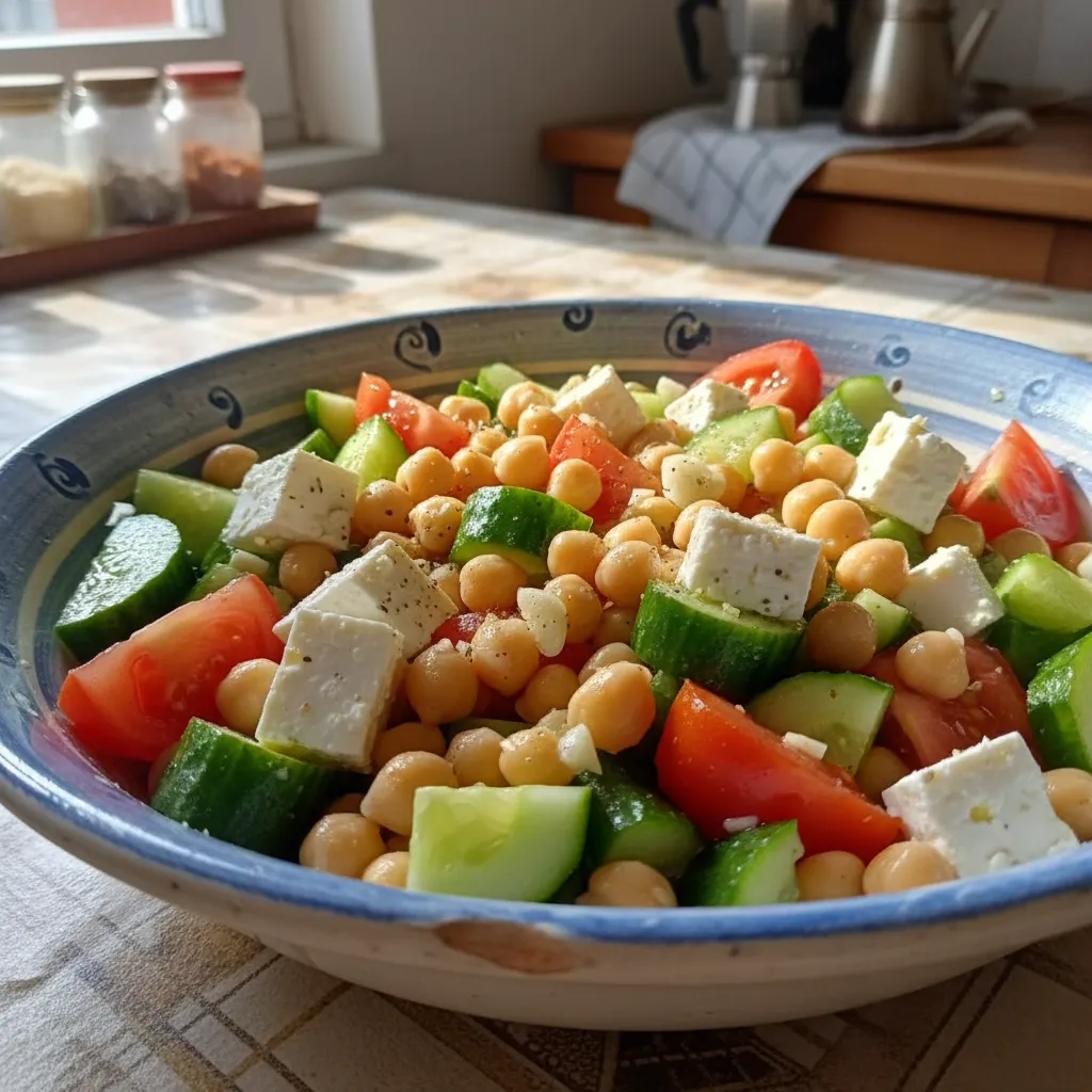 Salata od slanutka, krastavca i feta