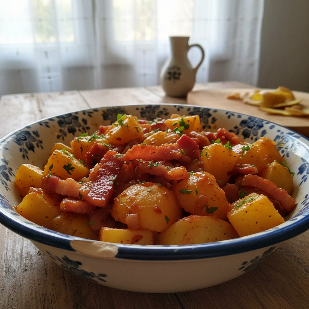 Krumpir sa slaninom na starinski