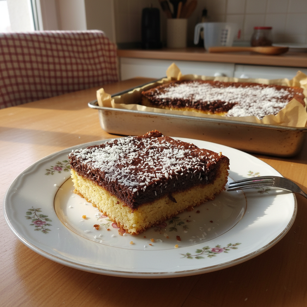 Puding kolač s kokosom i kakaom