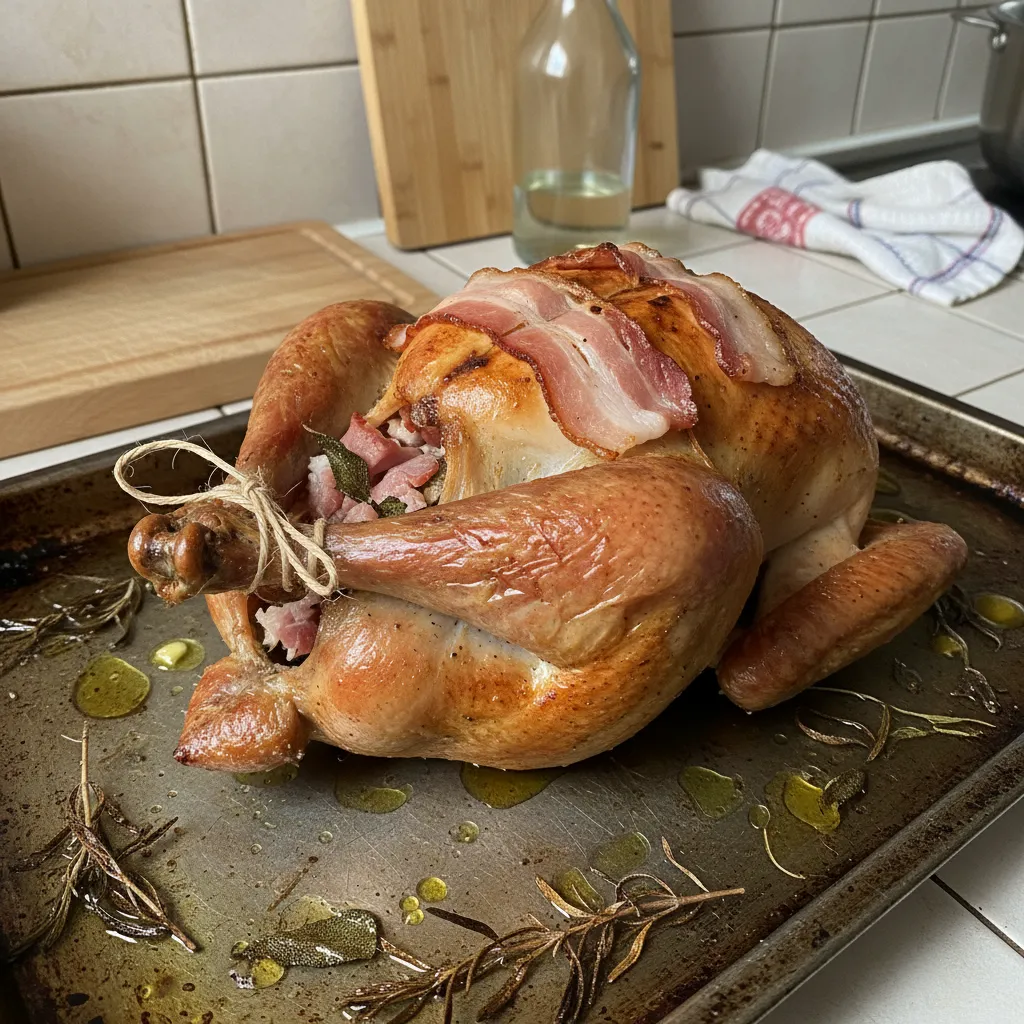 Pijana purica s pršutom i pancetom