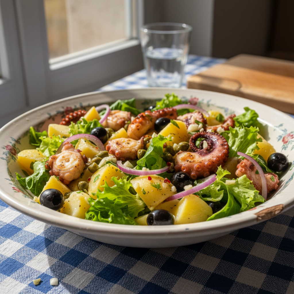 Salata od hobotnice s kaparima i maslinama