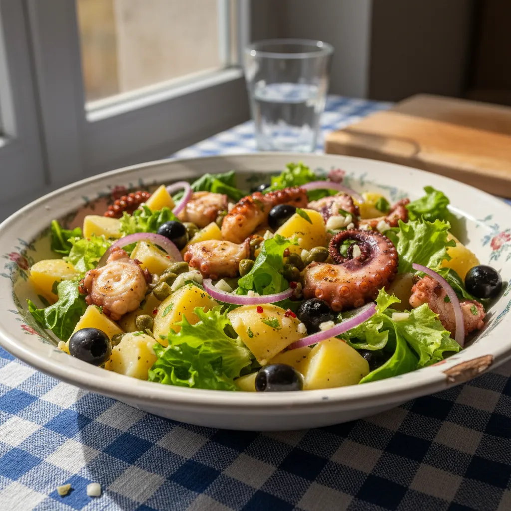 Salata od hobotnice s kaparima i maslinama