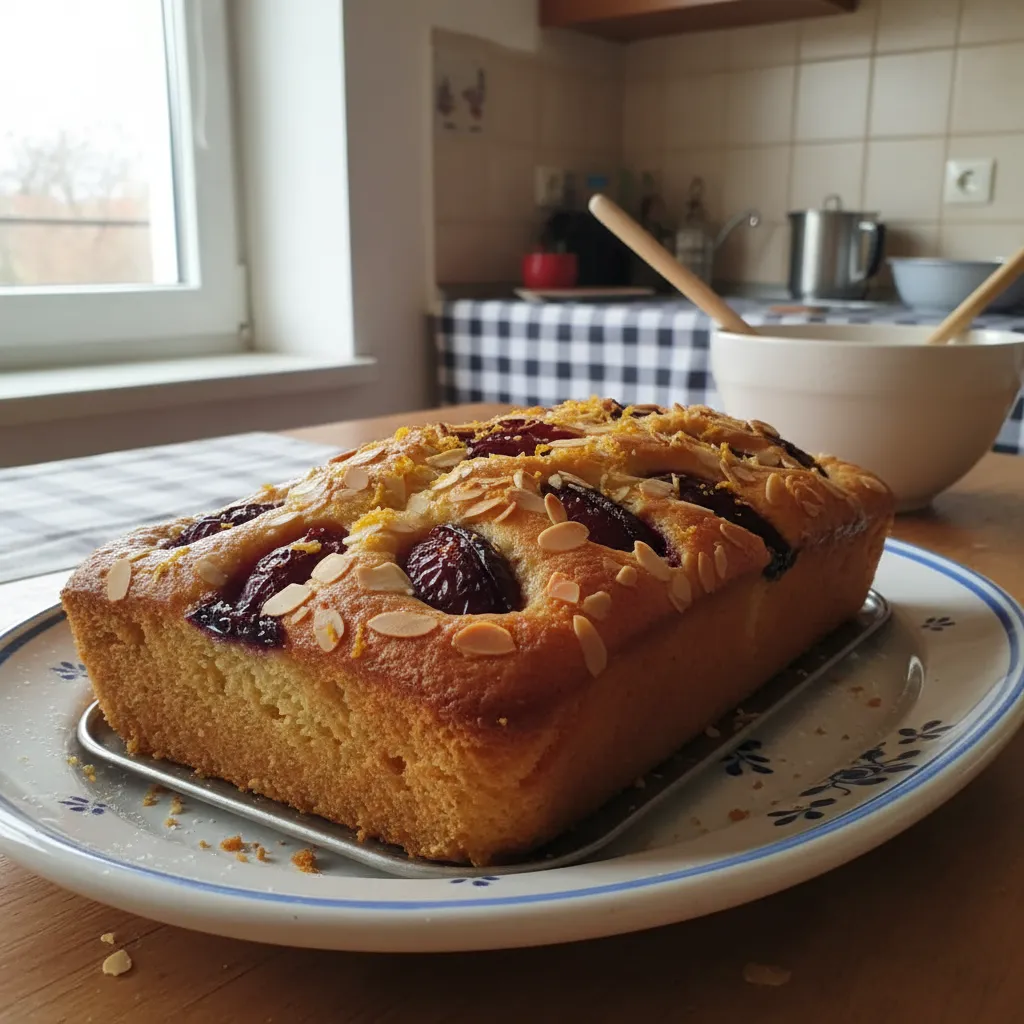 Sočni plum cake s narančom i bademima