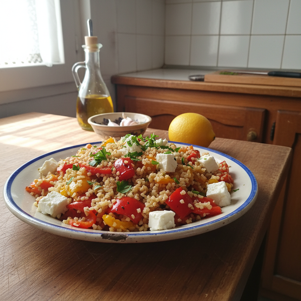 Bulgur s pečenim povrćem i feta sirom