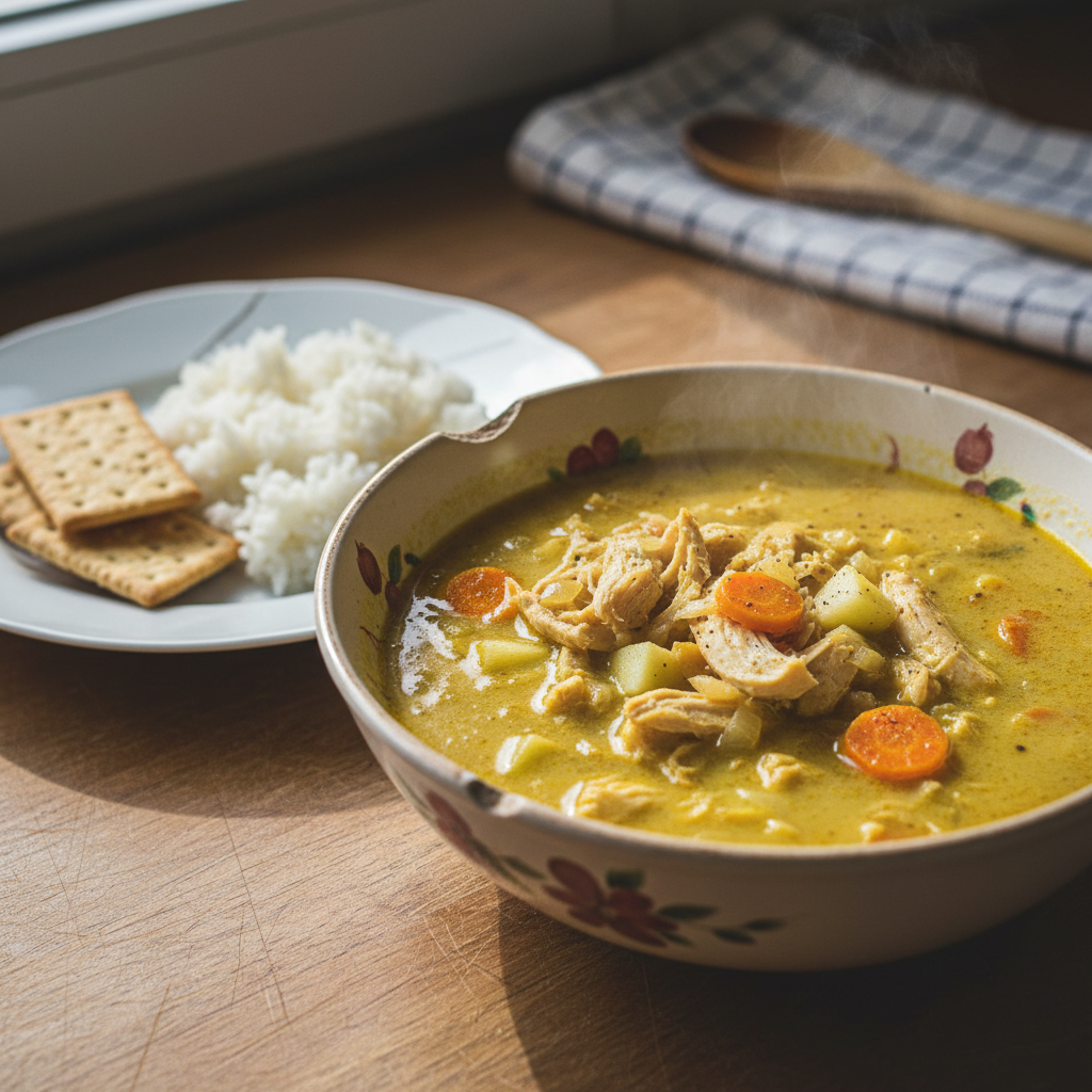 Kremasta pileća juha s jabukama i curryjem