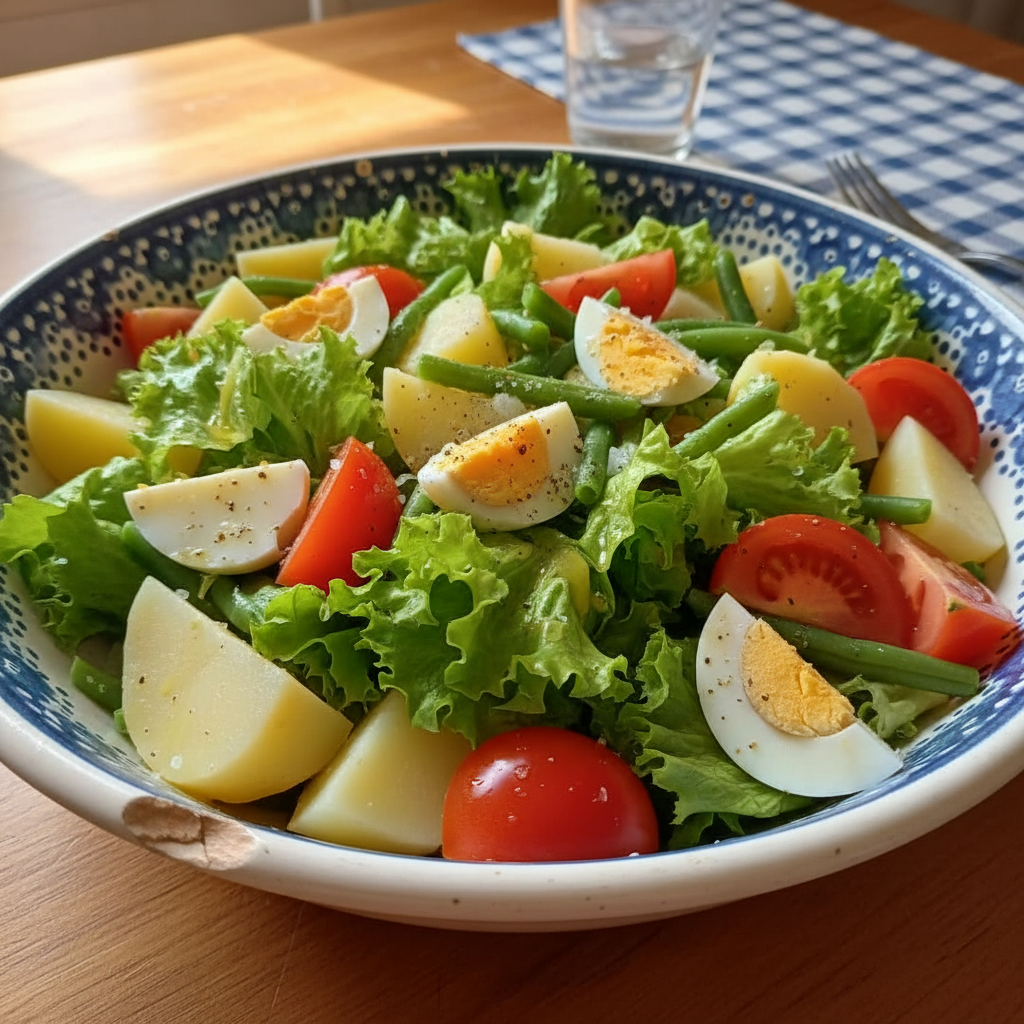 Salata s jajima, krumpirom i mahunama