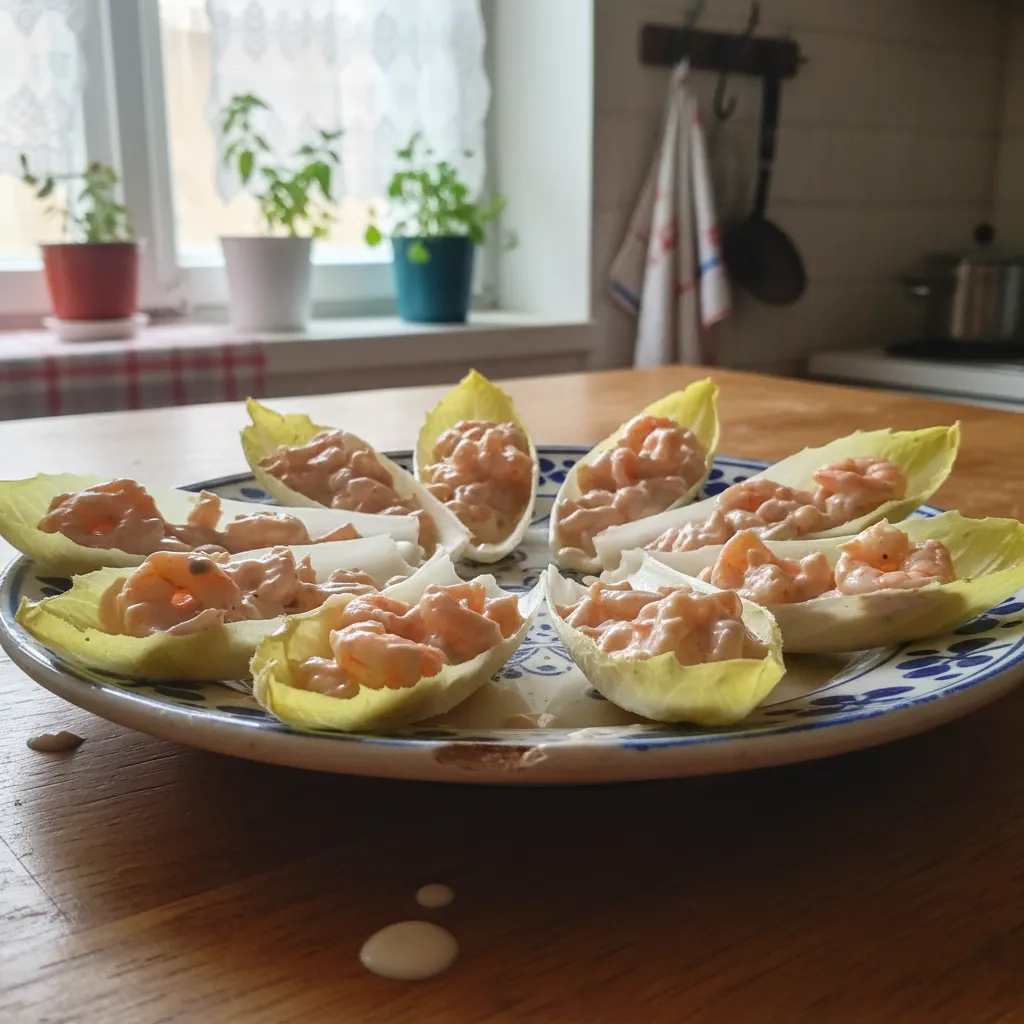 Lađice od endivije s koktelom od kozica