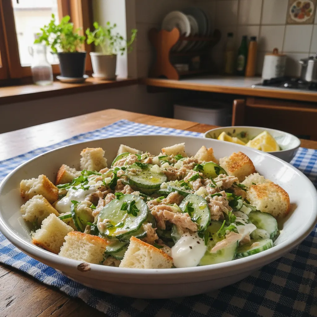 Sendvič zdjela s tunom i krastavcem