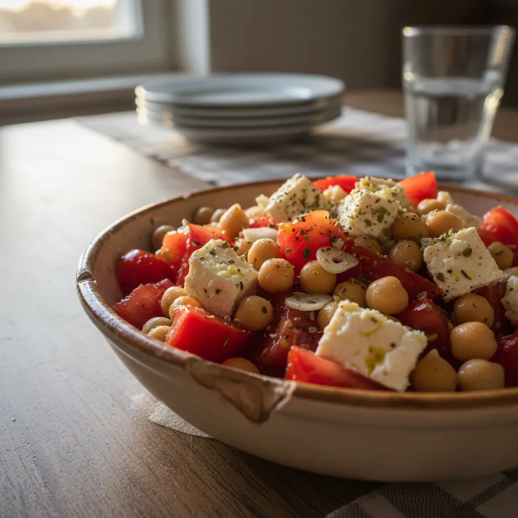 Salata od slanutka, rajčice i feta sire