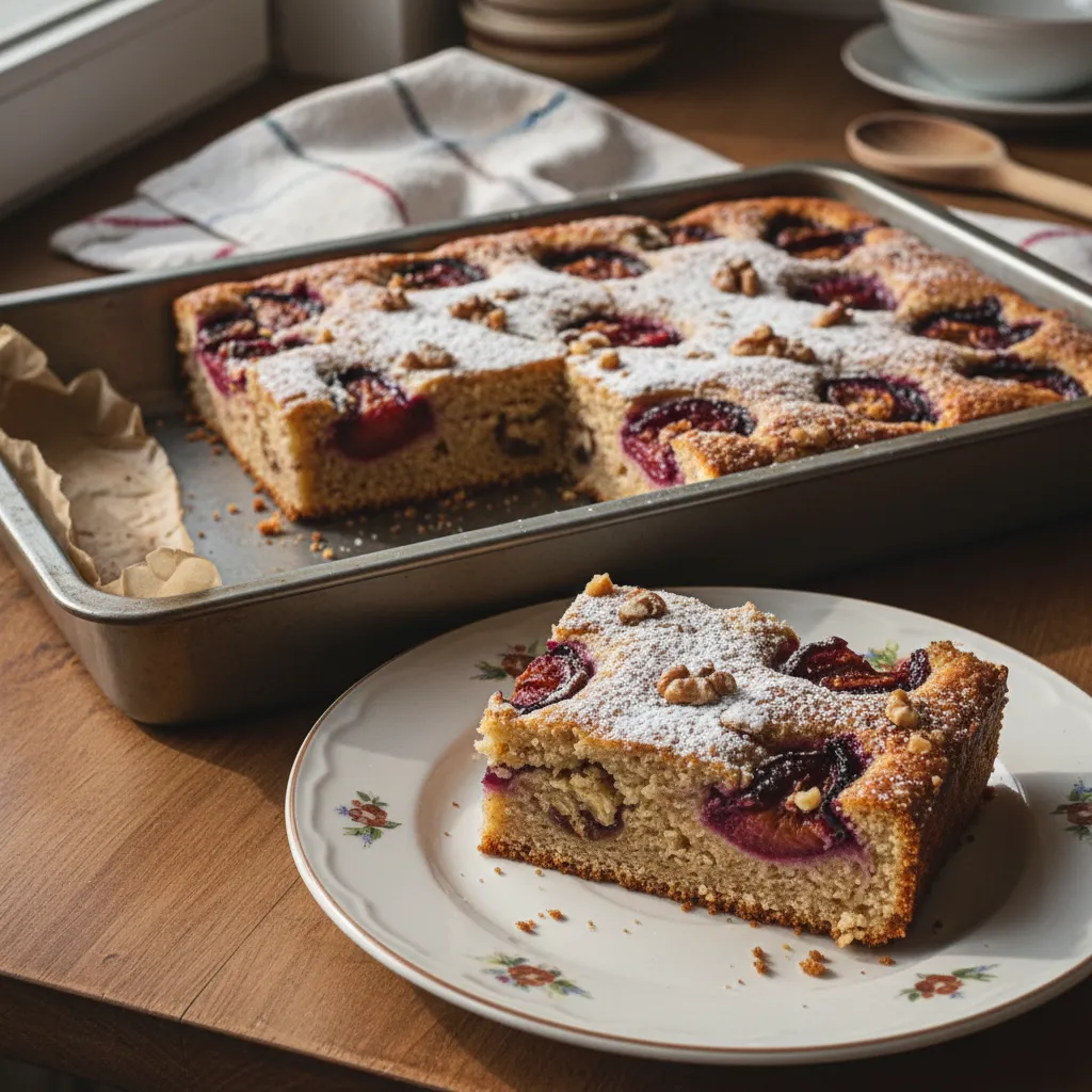 Puding kolač sa šljivama i orasima