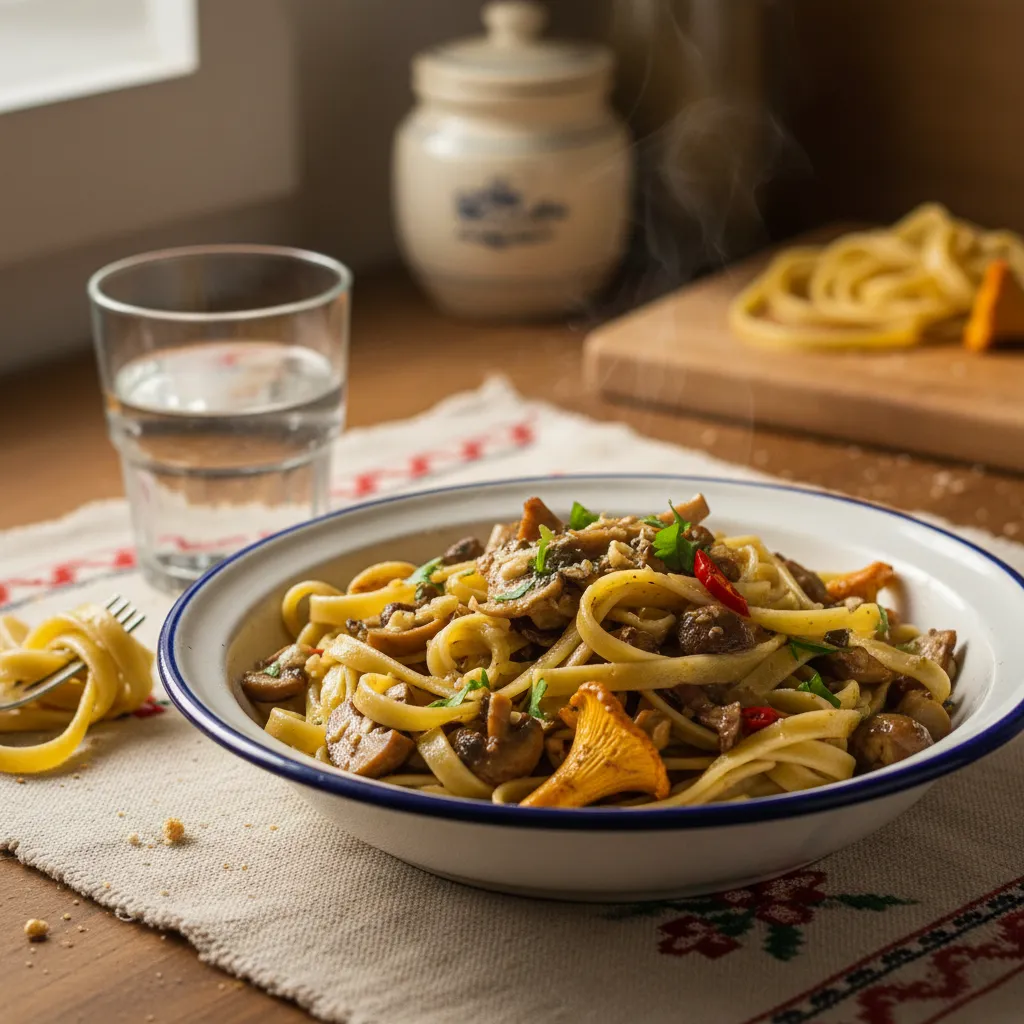 Tagliatelle sa šumskim gljivama