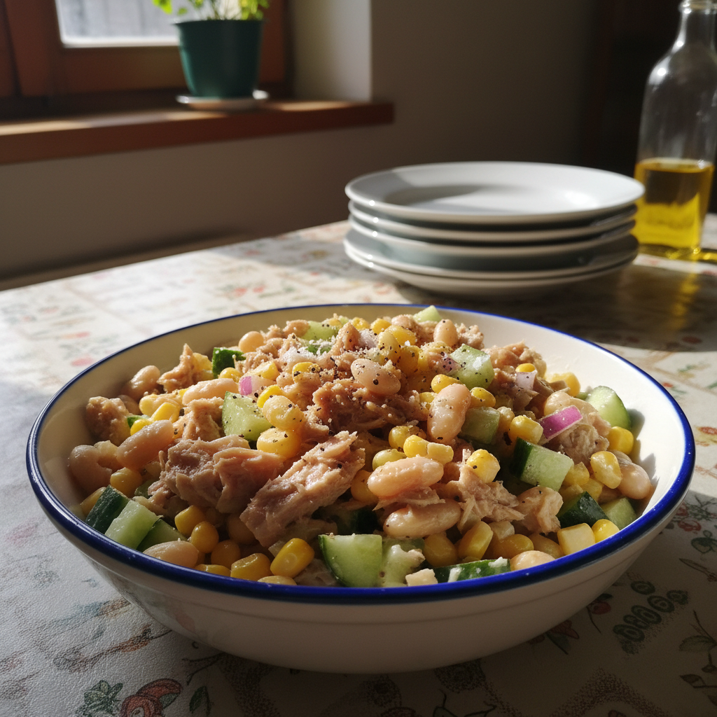 Tuna salata s grahom i kukuruzom