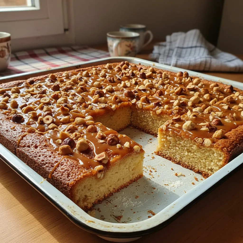 Kolač iz lima s karamelom i lješnjacima