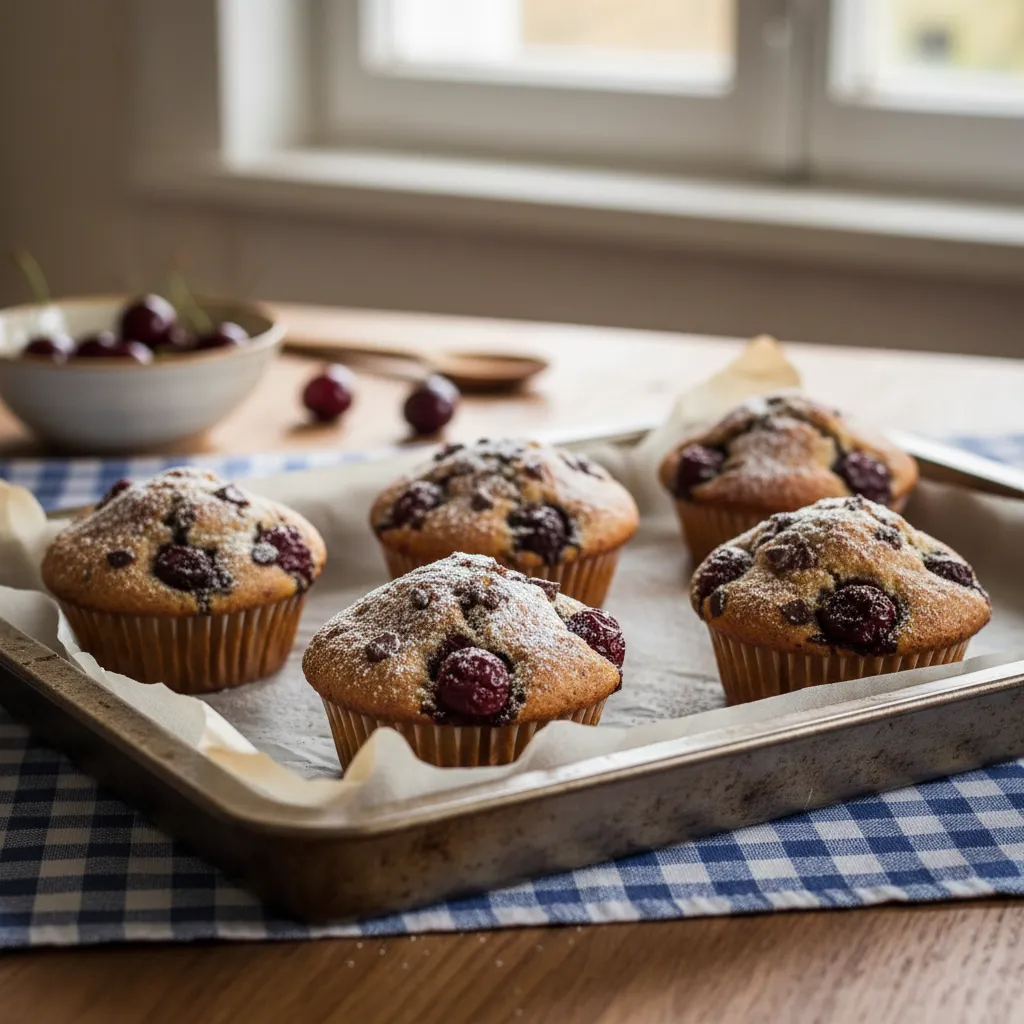Muffini s tamnom čokoladom i višnjama