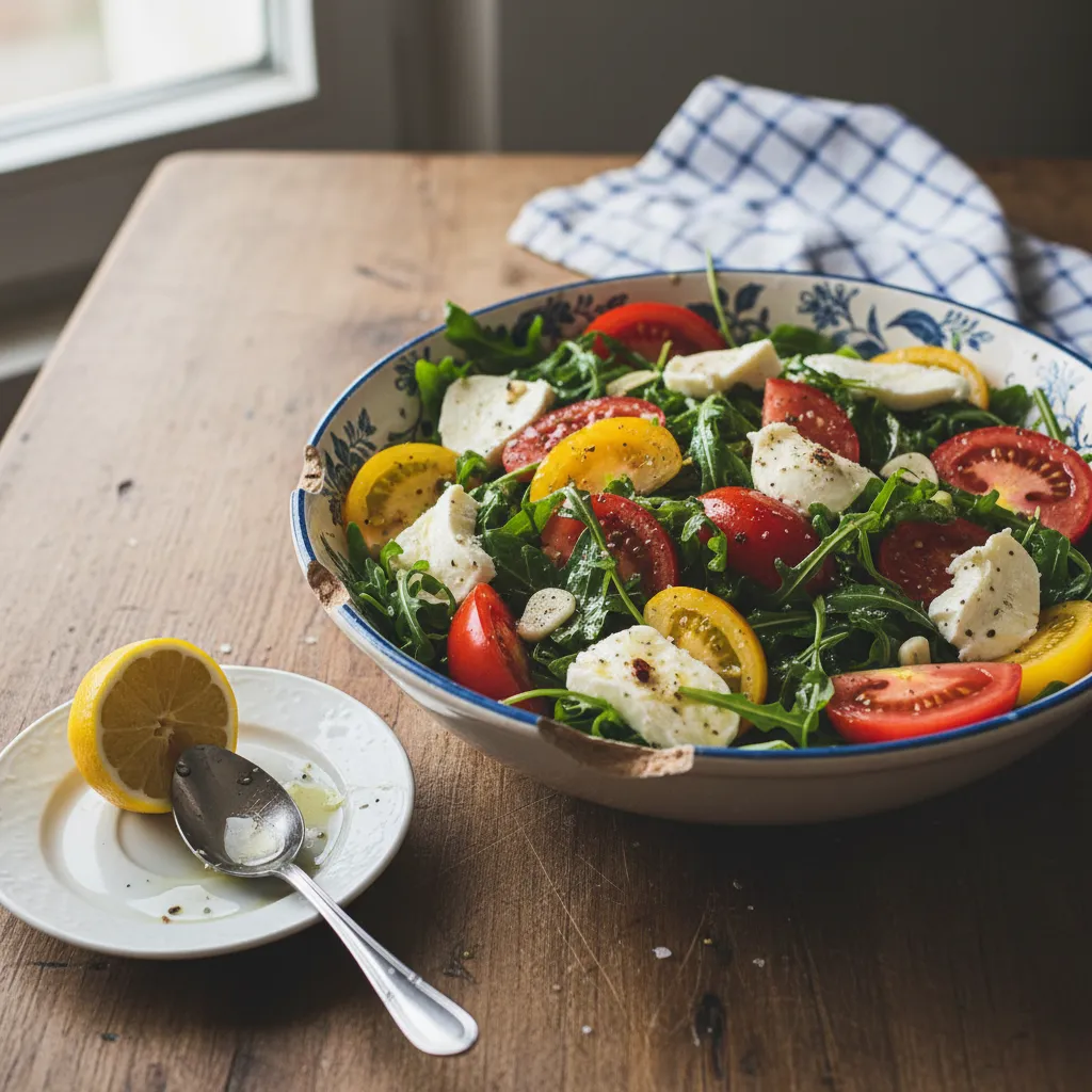 Salata s mozzarellom, rajčicom i rukolom
