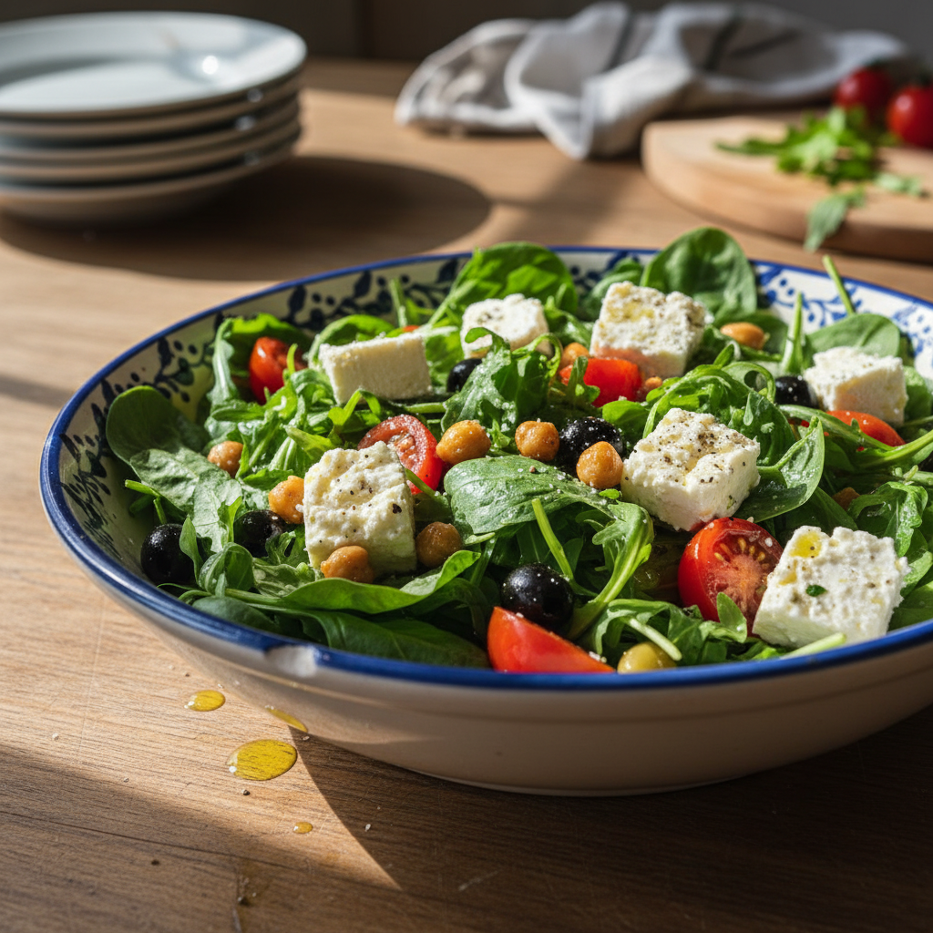 Mediteranska salata sa slanutkom i fetom