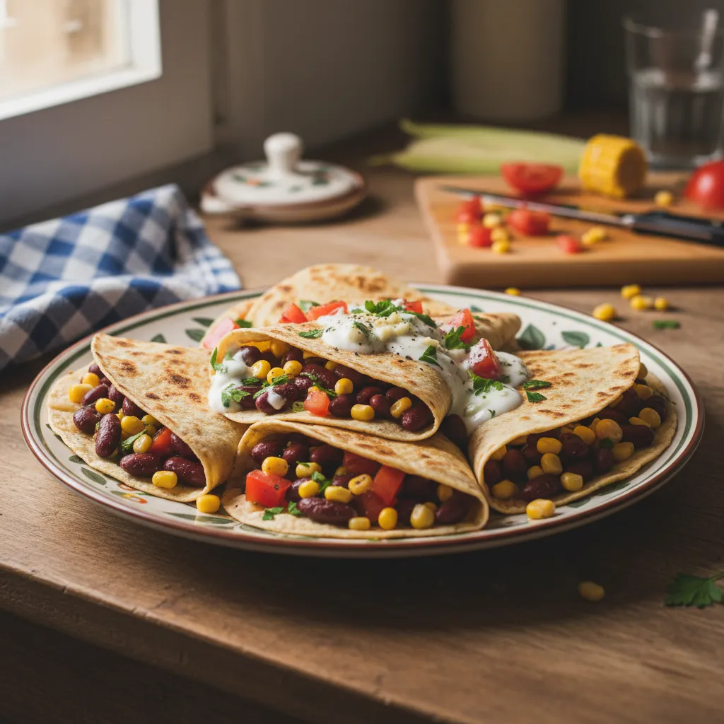 Tortilja s grahom, kukuruzom i rajčicom