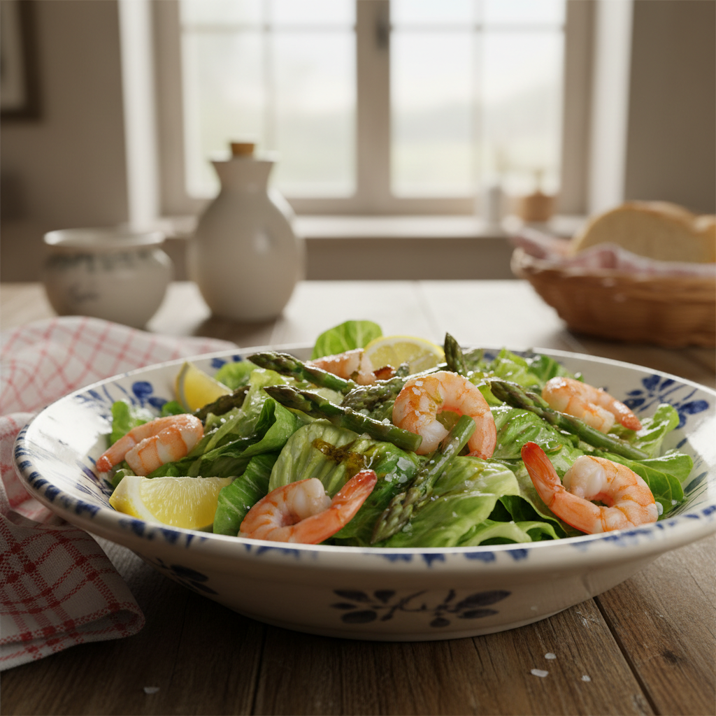 Salata s kozicama i šparogama