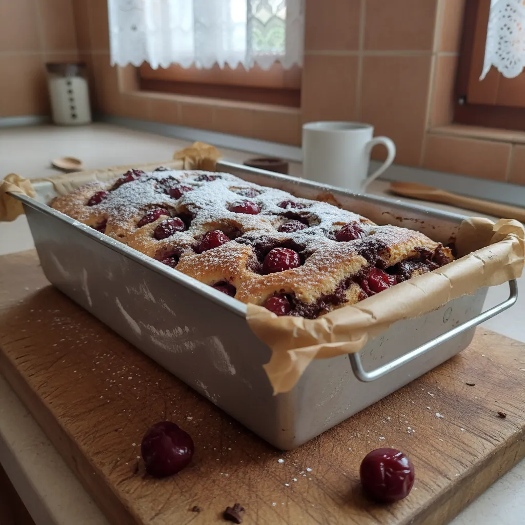Rolada s tamnom čokoladom i višnjama